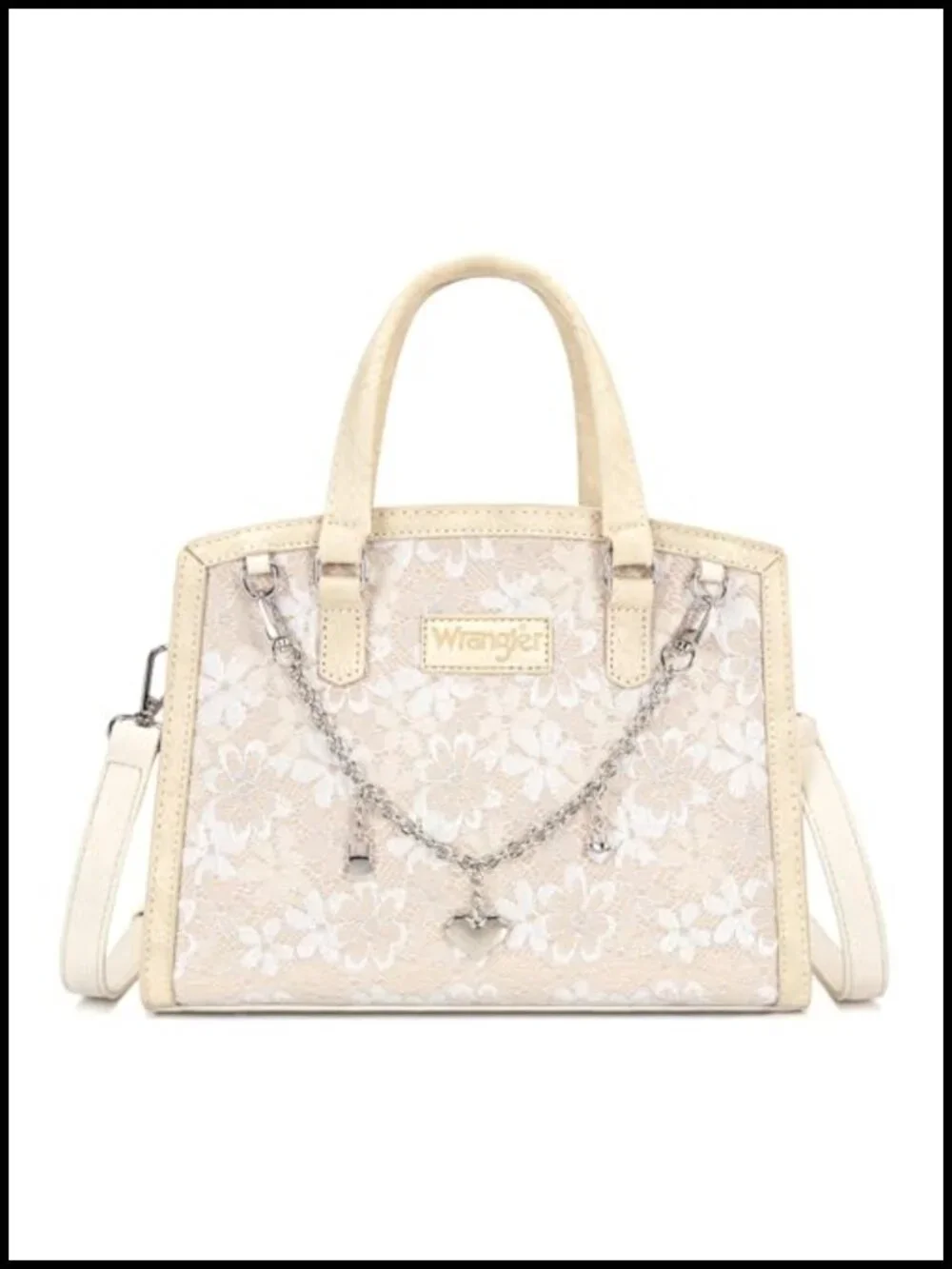 Wrangler Lace Tote Bag for Women, Medium Crossbody Top Handle Handbags Ladies